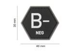 JTG Bloodgroup Hexagon Rubber Patch B Neg