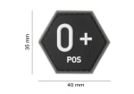 JTG Bloodgroup Hexagon Rubber Patch 0 Pos