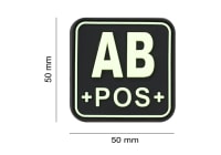 JTG Bloodtype Square Rubber Patch AB Pos