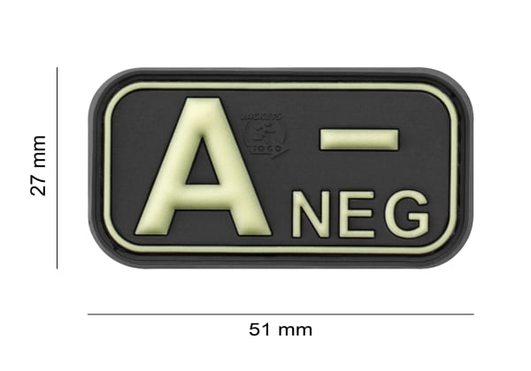 JTG Bloodtype Rubber Patch A Neg