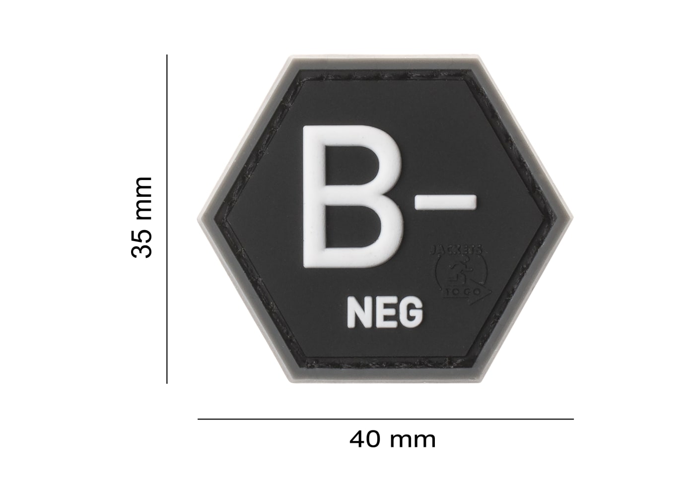 JTG Bloodgroup Hexagon Rubber Patch B Neg