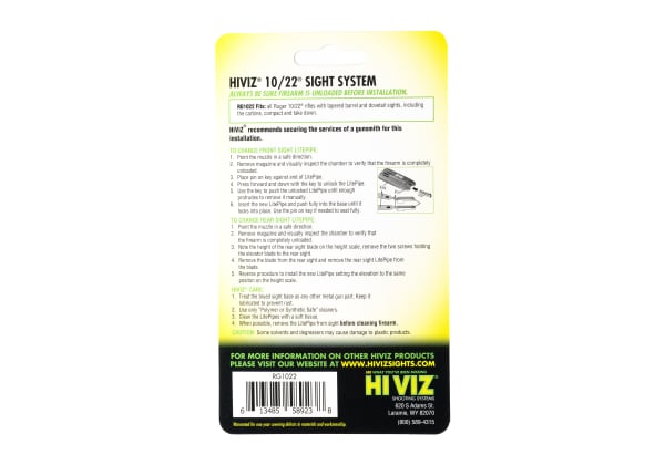 HIVIZ Ruger 10/22 Rifle Sight Set