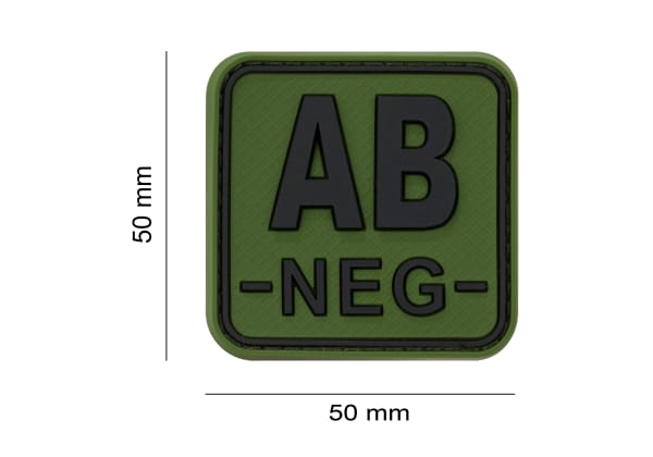 JTG Bloodtype Square Rubber Patch AB Neg