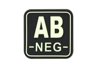 JTG Bloodtype Square Rubber Patch AB Neg