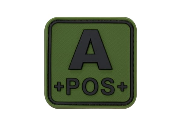 JTG Bloodtype Square Rubber Patch A Pos