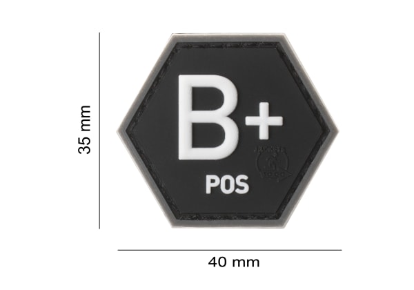 JTG Bloodgroup Hexagon Rubber Patch B Pos
