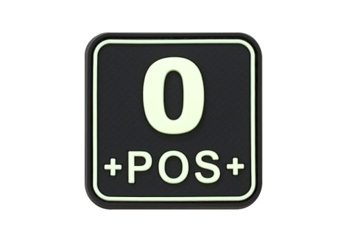 JTG Bloodtype Square Rubber Patch 0 Pos