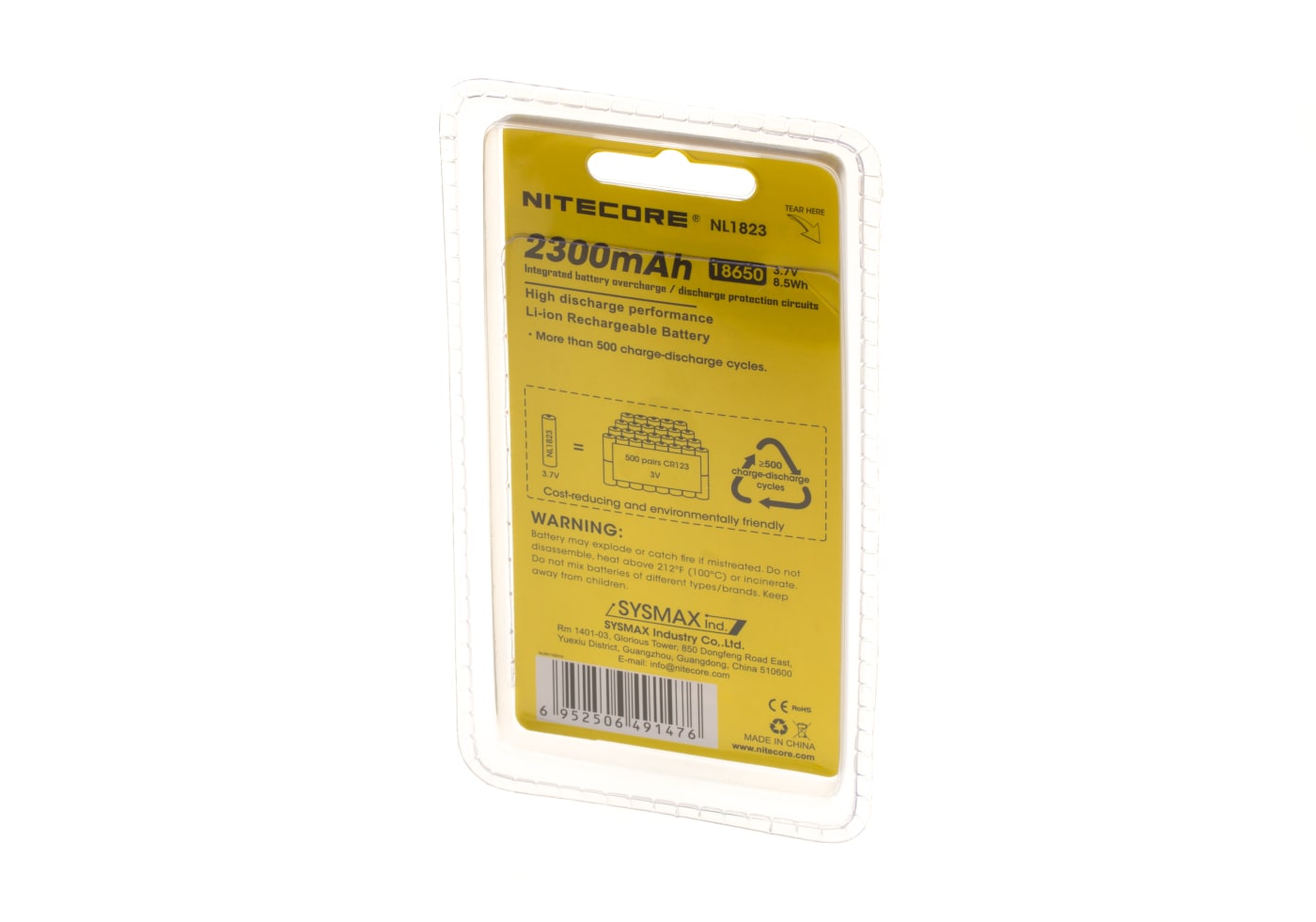 Nitecore NL1823 18650 Battery 3.7V 2300mAh