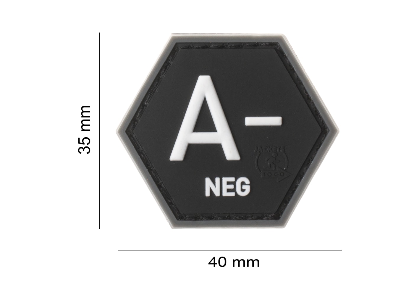JTG Bloodgroup Hexagon Rubber Patch A Neg