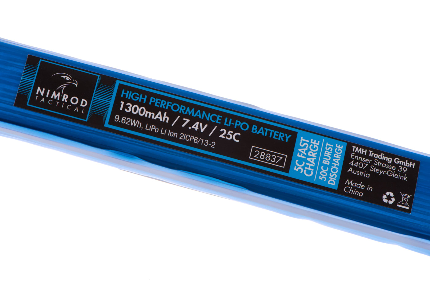 Nimrod Lipo 7.4V 1300mAh 25C Stock Tube Type T-Plug