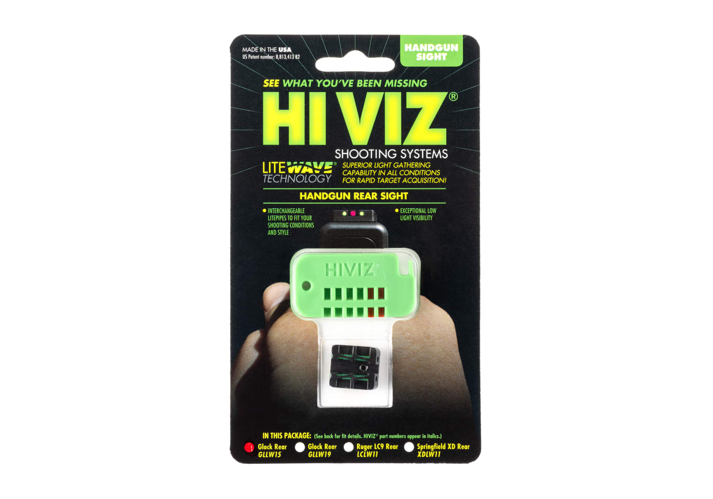 HIVIZ LiteWave Rear Sight for GLOCK G17/G19