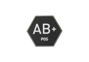 JTG Bloodgroup Hexagon Rubber Patch AB Pos