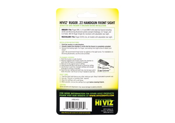 HIVIZ LiteWave Front Sight for Ruger MK I/II/III/IV