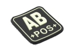 JTG Bloodtype Square Rubber Patch AB Pos