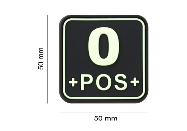JTG Bloodtype Square Rubber Patch 0 Pos