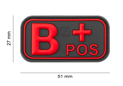 JTG Bloodtype Rubber Patch B Pos