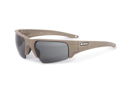 ESS Crowbar Tactical Sunglasses Silver Logo Terrain Tan Frame