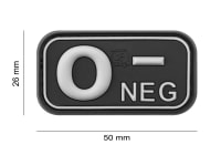 JTG Bloodtype Rubber Patch 0 Neg