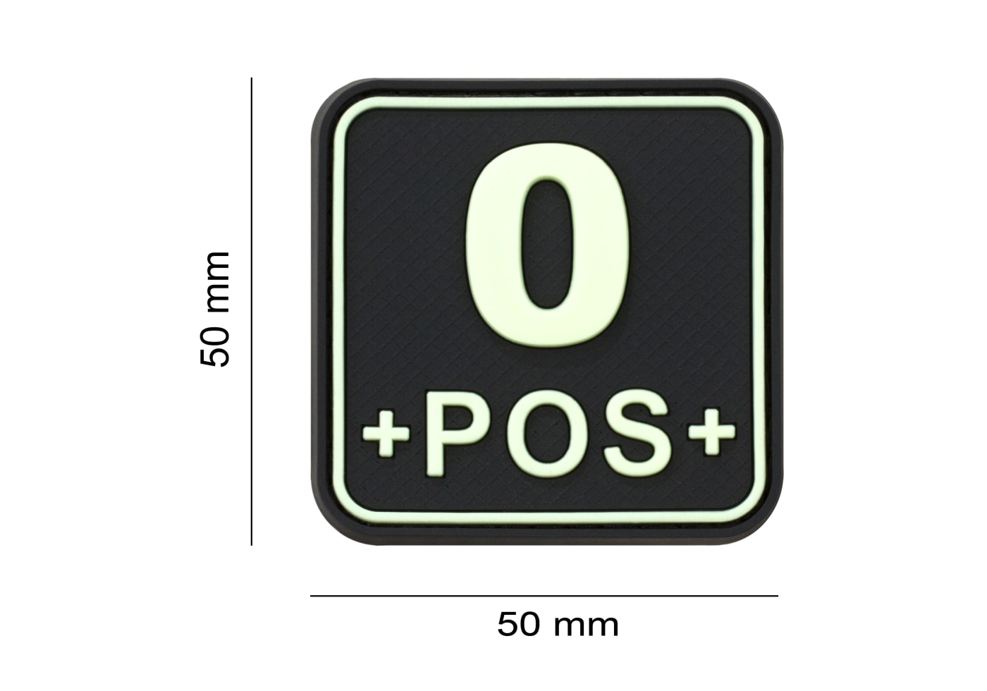 JTG Bloodtype Square Rubber Patch 0 Pos