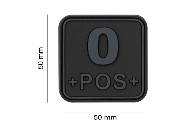 JTG Bloodtype Square Rubber Patch 0 Pos