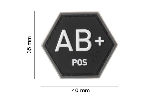 JTG Bloodgroup Hexagon Rubber Patch AB Pos