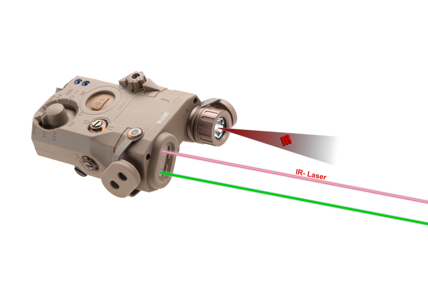 WADSN LA-5C UHP PEQ-15 Green Laser + IR Laser/IR LED