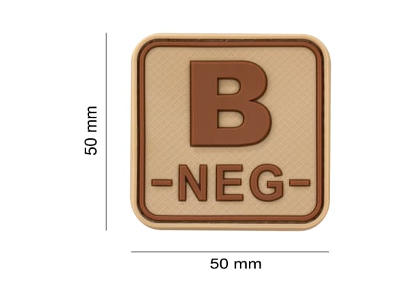JTG Bloodtype Square Rubber Patch B Neg