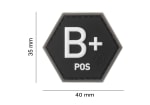 JTG Bloodgroup Hexagon Rubber Patch B Pos
