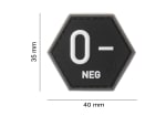 JTG Bloodgroup Hexagon Rubber Patch 0 Neg