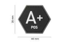JTG Bloodgroup Hexagon Rubber Patch A Pos