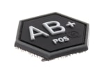 JTG Bloodgroup Hexagon Rubber Patch AB Pos