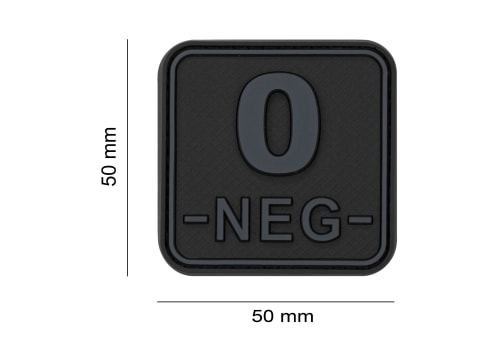 JTG Bloodtype Square Rubber Patch 0 Neg