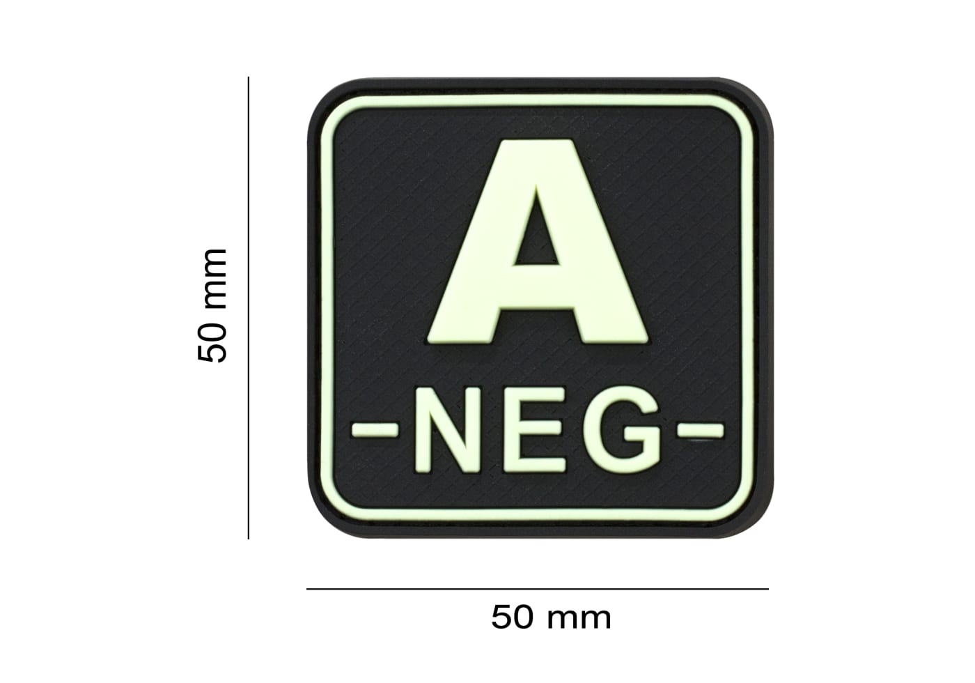 JTG Bloodtype Square Rubber Patch A Neg