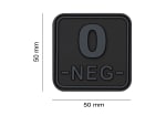 JTG Bloodtype Square Rubber Patch 0 Neg