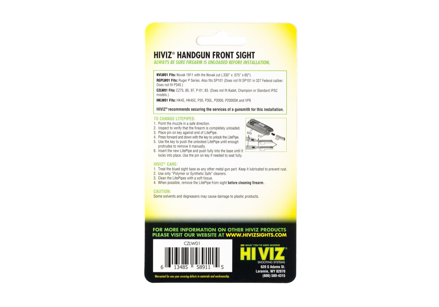HIVIZ LiteWave Front Sight for CZ 75/P01