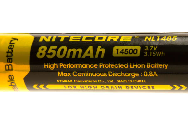 Nitecore NL1485 14500 Battery 3.7V 850mAh