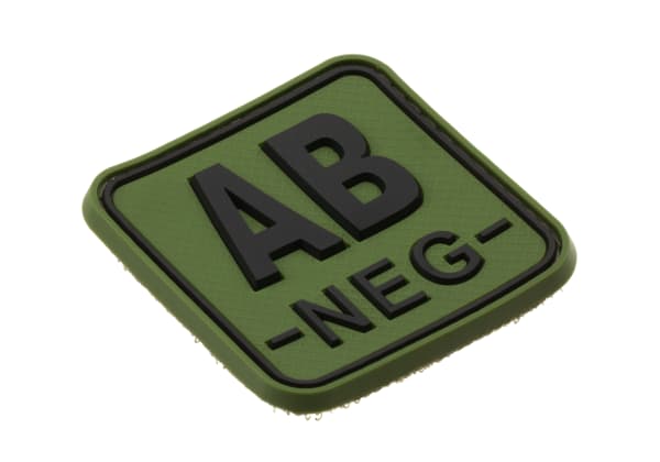 JTG Bloodtype Square Rubber Patch AB Neg