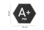 JTG Bloodgroup Hexagon Rubber Patch A Pos