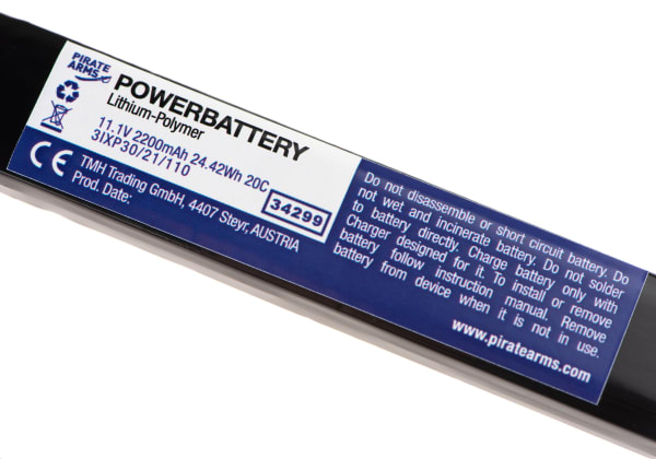 Pirate Arms LiPo 11.1V 2200mAh 20C Split Type