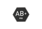 JTG Bloodgroup Hexagon Rubber Patch AB Pos