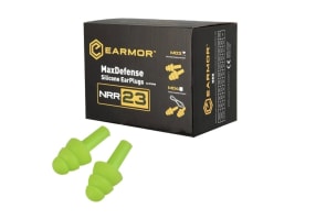 Earmor MaxDefense Silicone Ear Plugs NRR23 100 Pairs Box