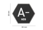 JTG Bloodgroup Hexagon Rubber Patch A Neg