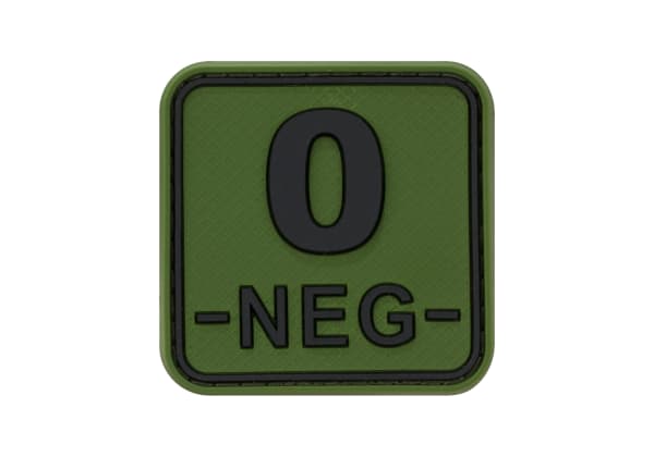 JTG Bloodtype Square Rubber Patch 0 Neg