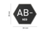 JTG Bloodgroup Hexagon Rubber Patch AB Neg