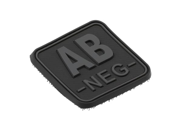 JTG Bloodtype Square Rubber Patch AB Neg