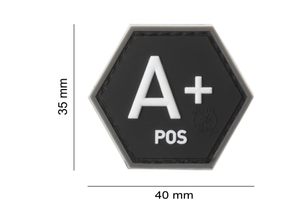JTG Bloodgroup Hexagon Rubber Patch A Pos