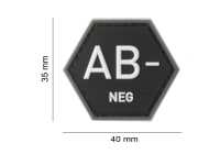 JTG Bloodgroup Hexagon Rubber Patch AB Neg