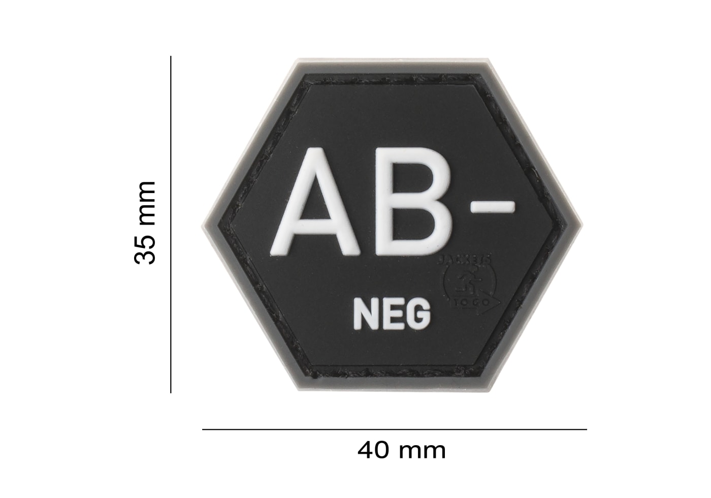 JTG Bloodgroup Hexagon Rubber Patch AB Neg