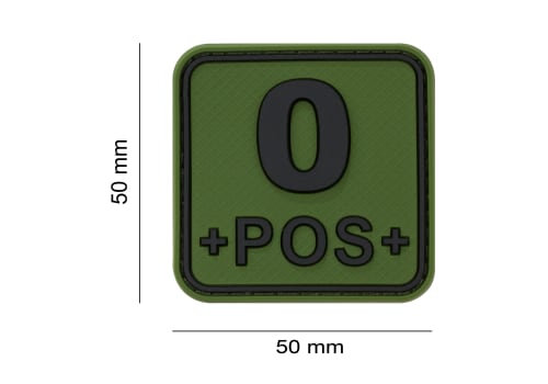 JTG Bloodtype Square Rubber Patch 0 Pos