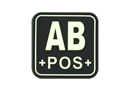 JTG Bloodtype Square Rubber Patch AB Pos